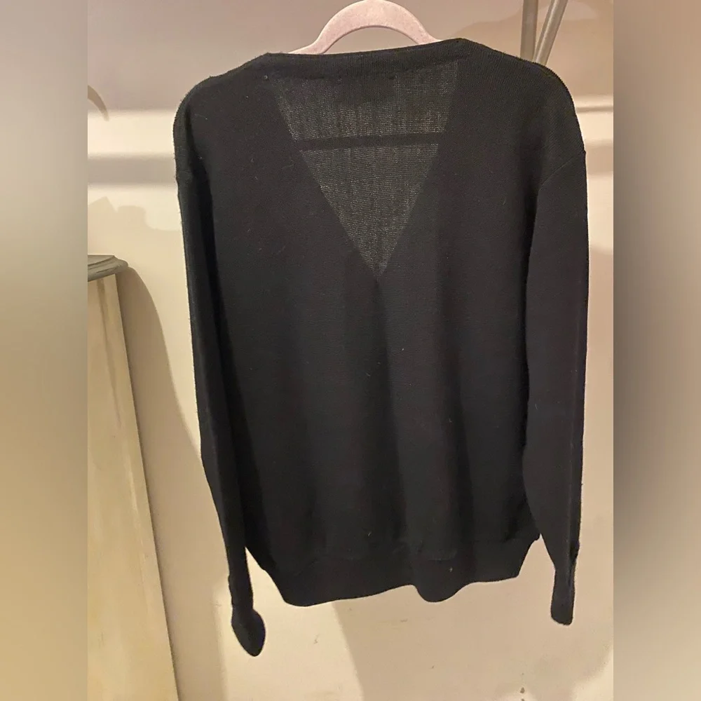 Vintage Izod Black Men's Cardigan Sweater - Picture 4 of 5
